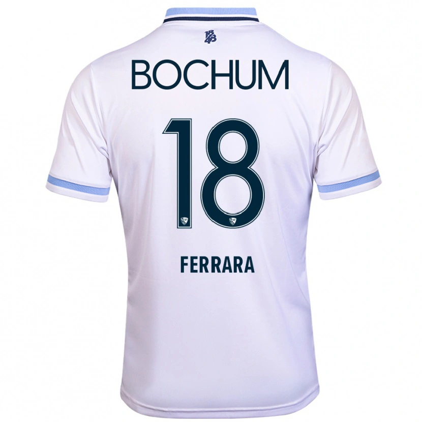 Danxen Kinderen Noah-Ali Ferrara #18 Wit Hemelsblauw Uitshirt Uittenue 2025/26 T-Shirt België
