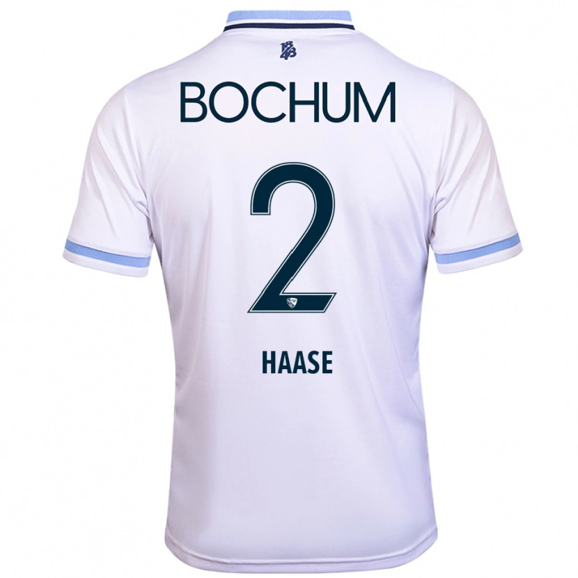 Danxen Kinderen Antonia Haase #2 Wit Hemelsblauw Uitshirt Uittenue 2025/26 T-Shirt België