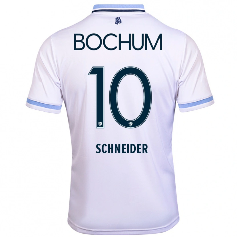 Danxen Kinderen Ruben Schneider #10 Wit Hemelsblauw Uitshirt Uittenue 2025/26 T-Shirt België