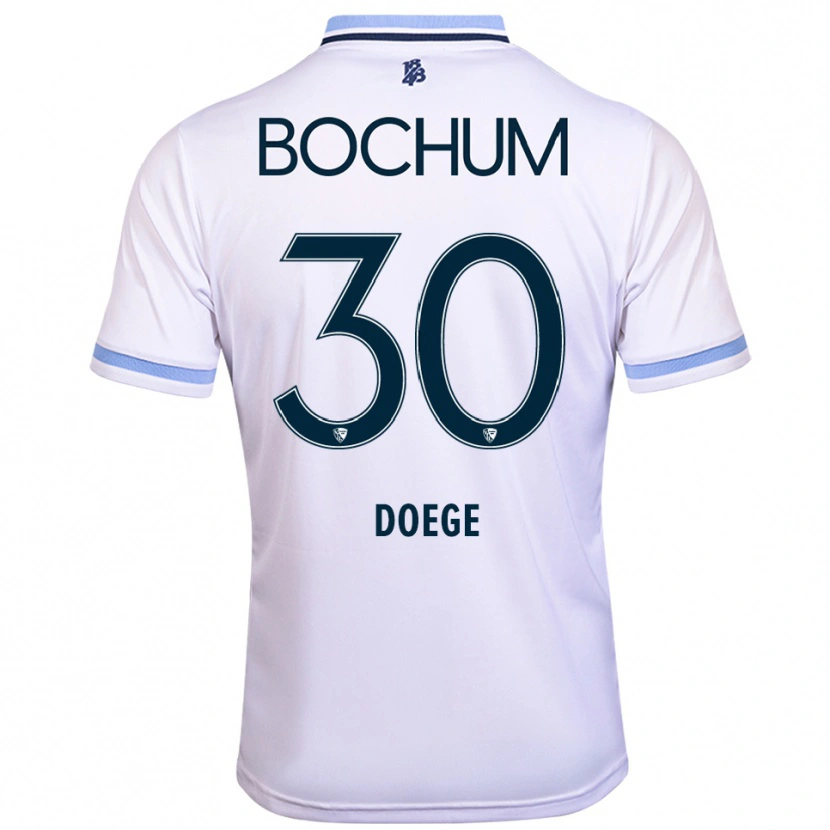 Danxen Kinderen Leonie Doege #30 Wit Hemelsblauw Uitshirt Uittenue 2025/26 T-Shirt België