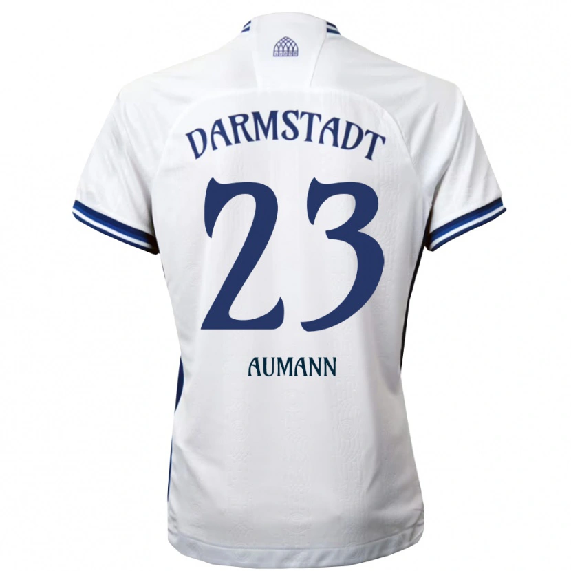 Danxen Kinderen Emil Aumann #23 Wit Blauw Uitshirt Uittenue 2025/26 T-Shirt België
