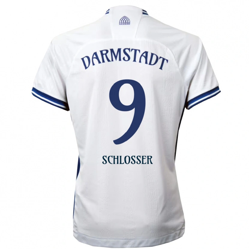 Danxen Kinderen Mika Schlosser #9 Wit Blauw Uitshirt Uittenue 2025/26 T-Shirt België