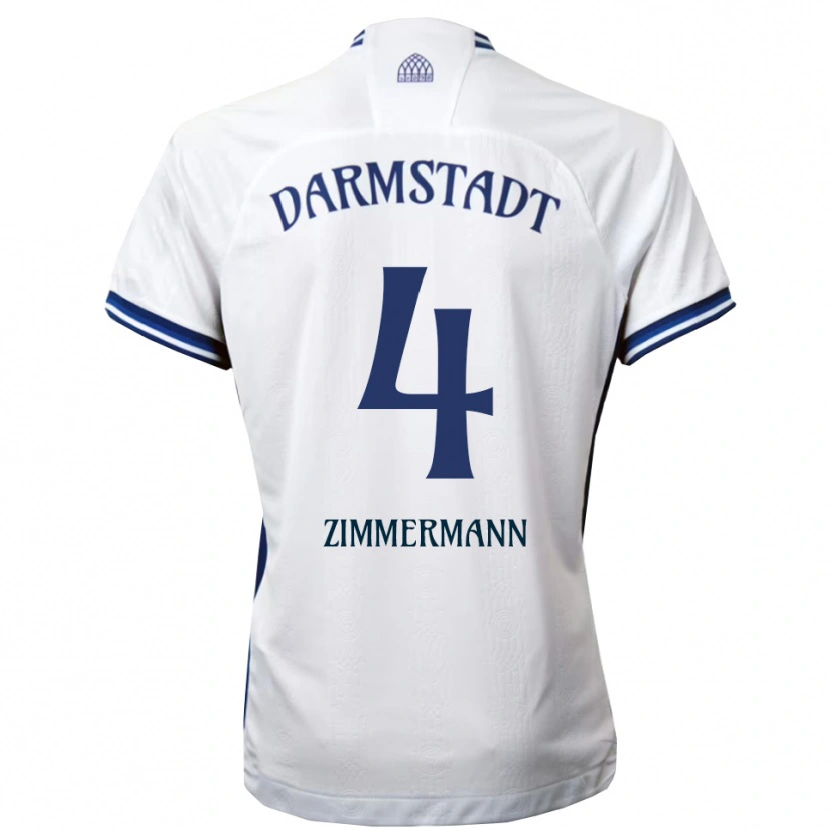 Danxen Kinderen Christoph Zimmermann #4 Wit Blauw Uitshirt Uittenue 2025/26 T-Shirt België