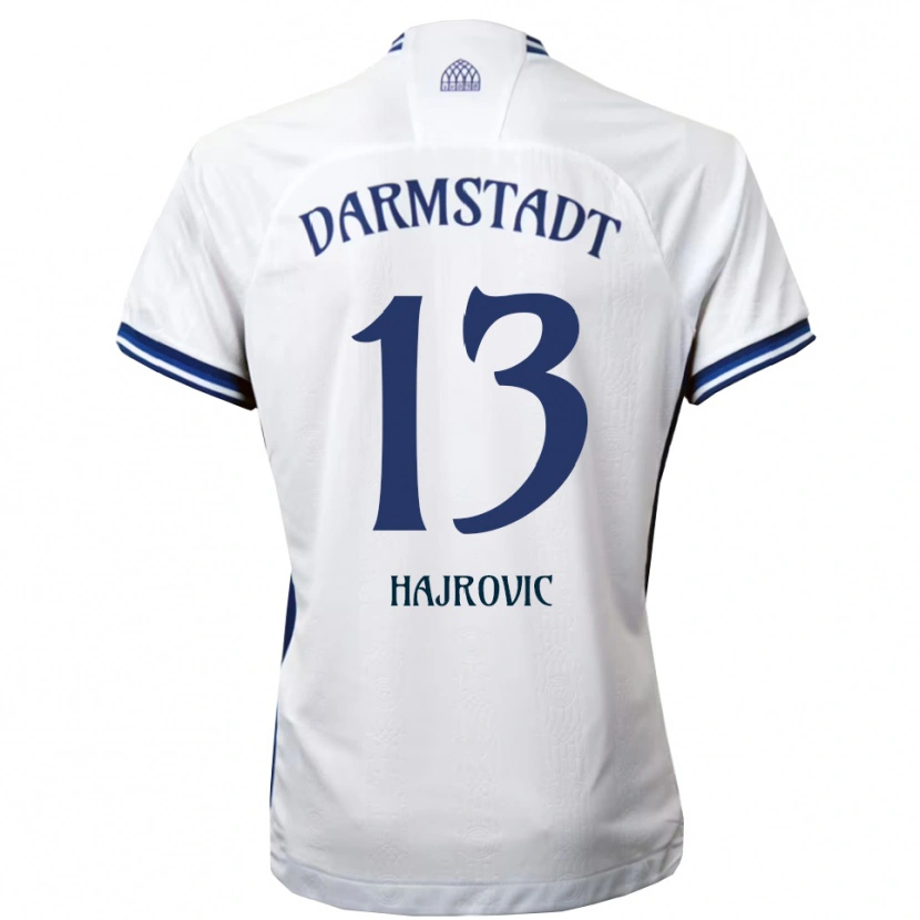 Danxen Kinderen Vahid Hajrovic #13 Wit Blauw Uitshirt Uittenue 2025/26 T-Shirt België
