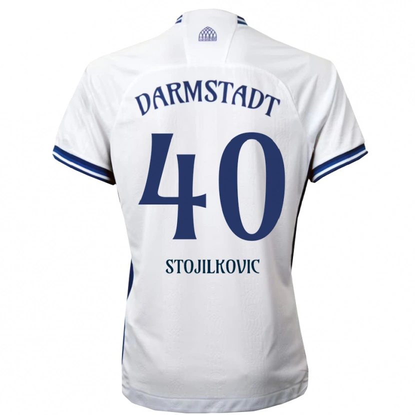 Danxen Kinderen Filip Stojilkovic #40 Wit Blauw Uitshirt Uittenue 2025/26 T-Shirt België