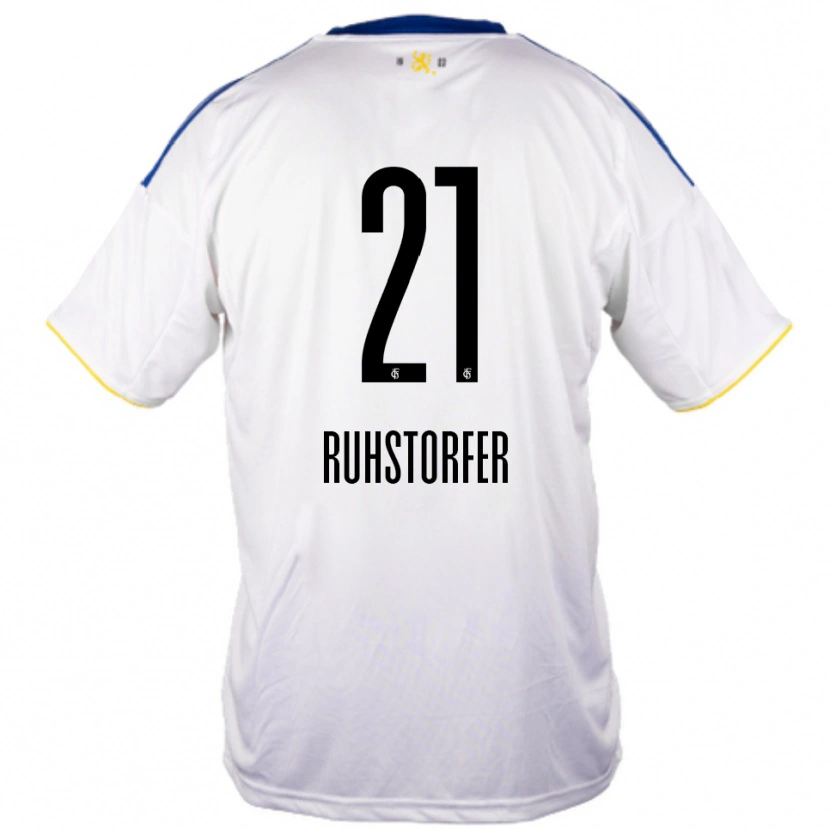 Danxen Kinderen Kimberly Ruhstorfer #21 Wit Blauw Geel Uitshirt Uittenue 2025/26 T-Shirt België