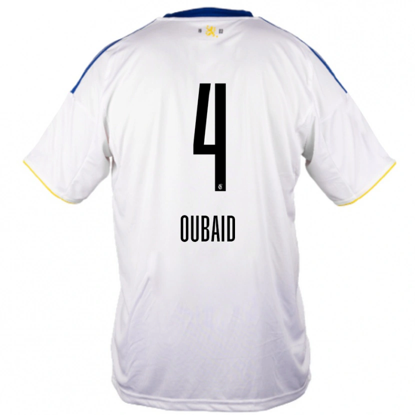 Danxen Kinderen Obeida Oubaid #4 Wit Blauw Geel Uitshirt Uittenue 2025/26 T-Shirt België