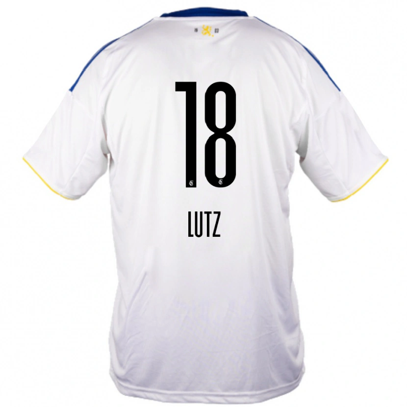 Danxen Kinderen Moritz Lutz #18 Wit Blauw Geel Uitshirt Uittenue 2025/26 T-Shirt België