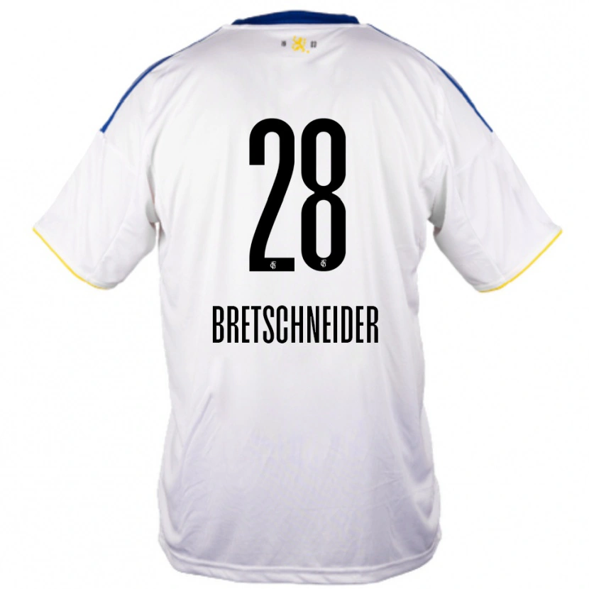 Danxen Kinderen Niko Bretschneider #28 Wit Blauw Geel Uitshirt Uittenue 2025/26 T-Shirt België