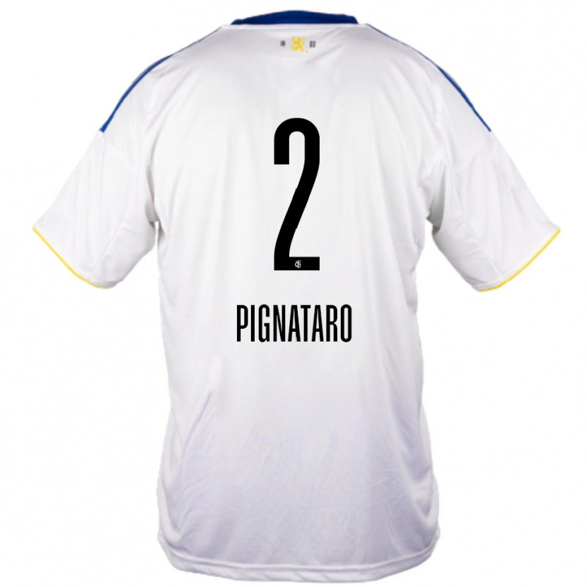 Danxen Kinderen Leo Pignataro #2 Wit Blauw Geel Uitshirt Uittenue 2025/26 T-Shirt België