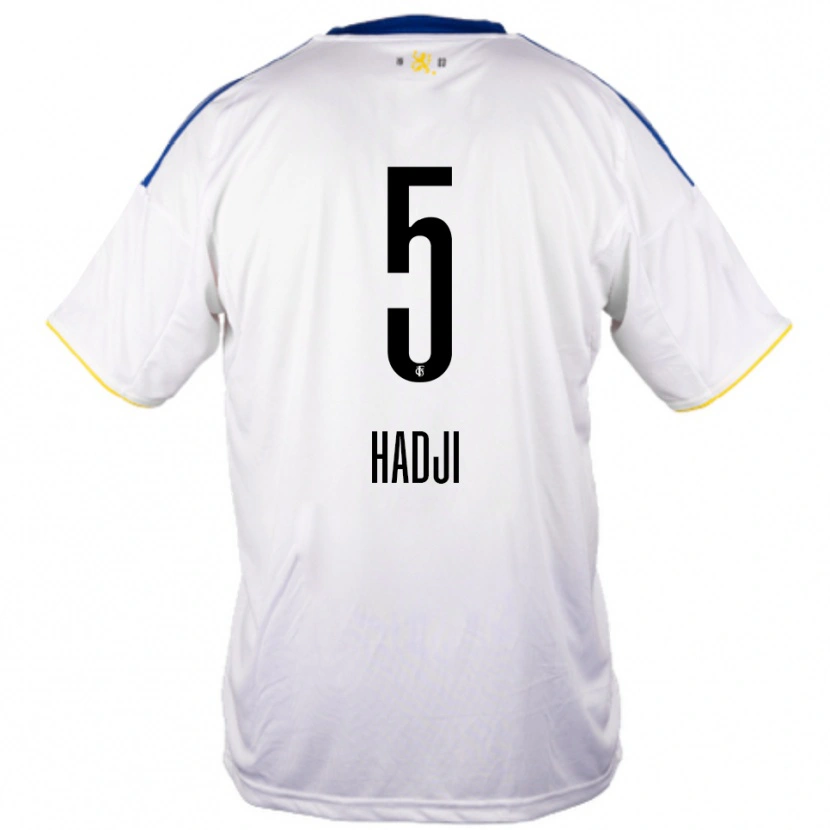 Danxen Kinderen Wahid Hadji #5 Wit Blauw Geel Uitshirt Uittenue 2025/26 T-Shirt België