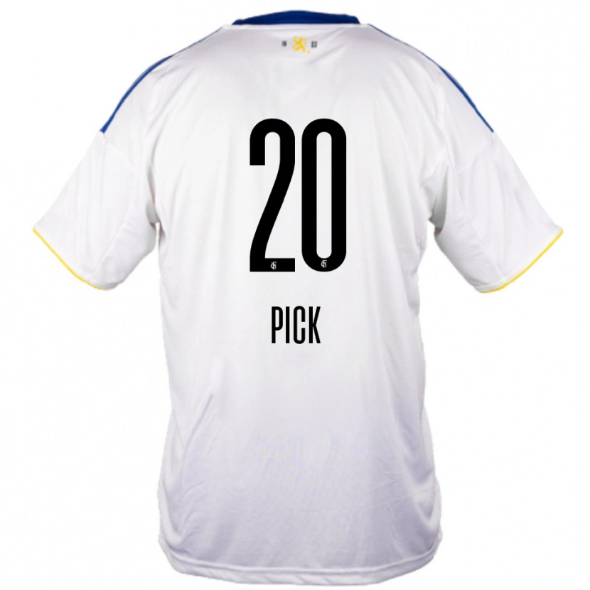 Danxen Kinderen Florian Pick #20 Wit Blauw Geel Uitshirt Uittenue 2025/26 T-Shirt België