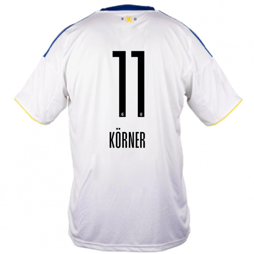 Danxen Kinderen Lea Körner #11 Wit Blauw Geel Uitshirt Uittenue 2025/26 T-Shirt België