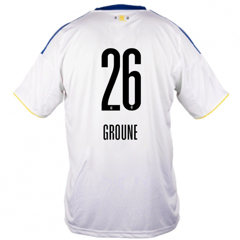 Danxen Kinderen Amine Groune #26 Wit Blauw Geel Uitshirt Uittenue 2025/26 T-Shirt België