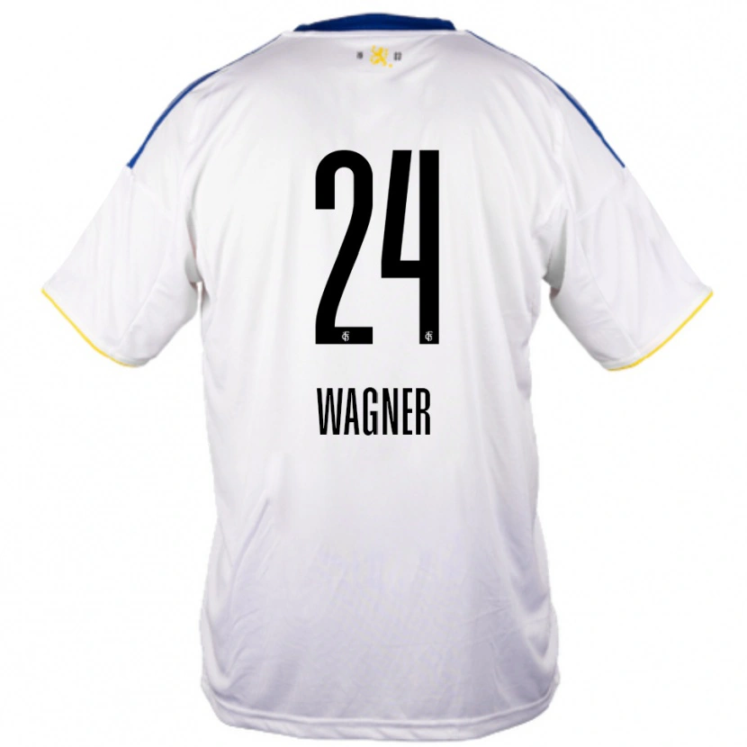 Danxen Kinderen Emma Wagner #24 Wit Blauw Geel Uitshirt Uittenue 2025/26 T-Shirt België