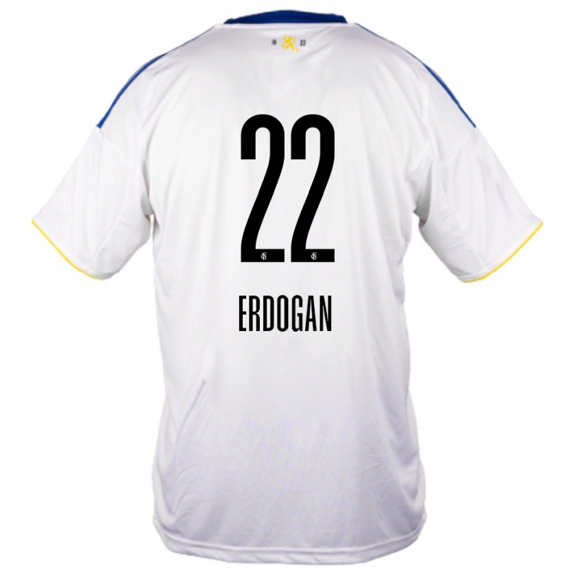 Danxen Kinderen Batuhan Erdogan #22 Wit Blauw Geel Uitshirt Uittenue 2025/26 T-Shirt België