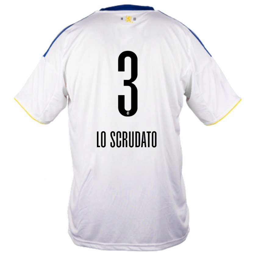 Danxen Kinderen Gianluca Lo Scrudato #3 Wit Blauw Geel Uitshirt Uittenue 2025/26 T-Shirt België
