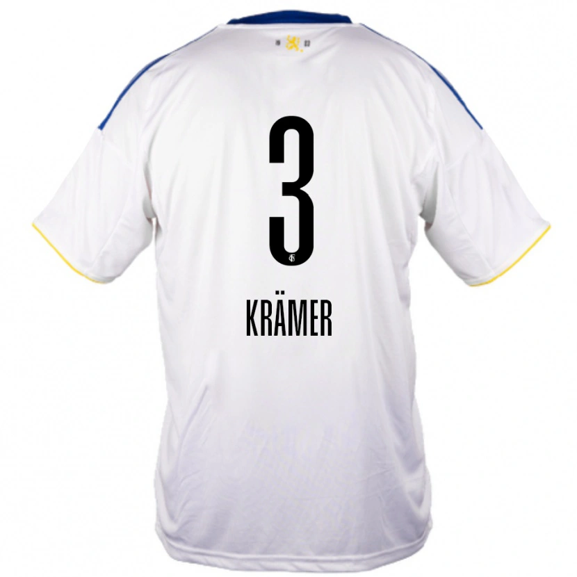 Danxen Kinderen Nils Krämer #3 Wit Blauw Geel Uitshirt Uittenue 2025/26 T-Shirt België