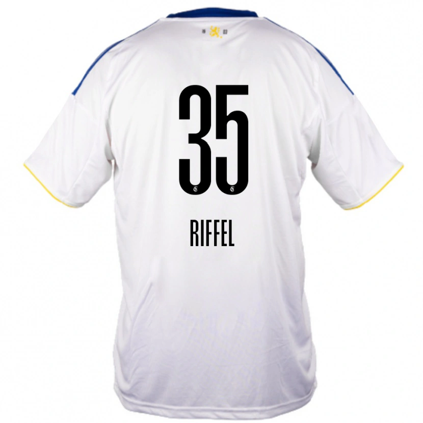 Danxen Kinderen Kim Riffel #35 Wit Blauw Geel Uitshirt Uittenue 2025/26 T-Shirt België