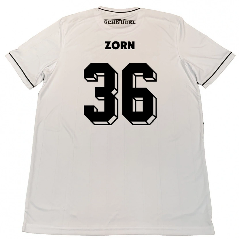 Danxen Kinderen Emil Zorn #36 Wit Zwart Uitshirt Uittenue 2025/26 T-Shirt België