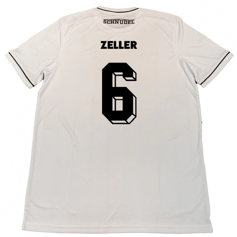 Danxen Kinderen Lucas Zeller #6 Wit Zwart Uitshirt Uittenue 2025/26 T-Shirt België