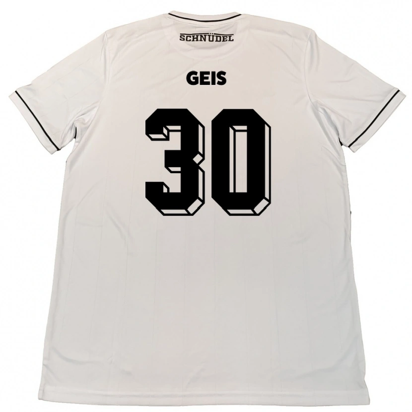 Danxen Kinderen Johannes Geis #30 Wit Zwart Uitshirt Uittenue 2025/26 T-Shirt België