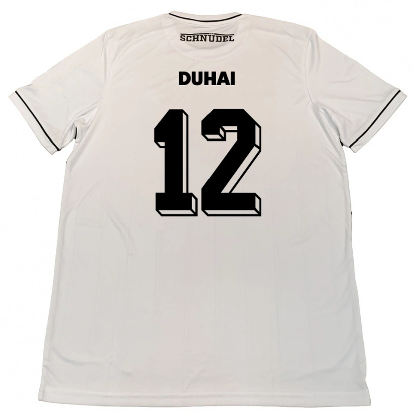 Danxen Kinderen Konstantin Duhai #12 Wit Zwart Uitshirt Uittenue 2025/26 T-Shirt België