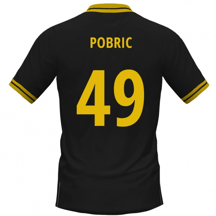 Danxen Kinderen Mika Pobric #49 Zwart Geel Uitshirt Uittenue 2025/26 T-Shirt België