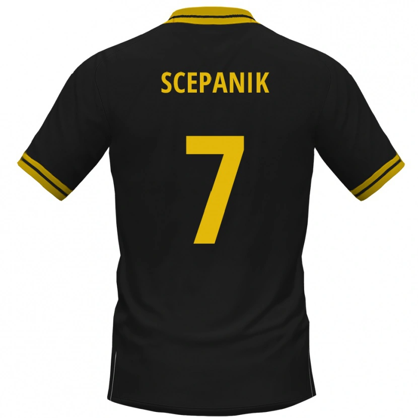 Danxen Kinderen Lukas Scepanik #7 Zwart Geel Uitshirt Uittenue 2025/26 T-Shirt België