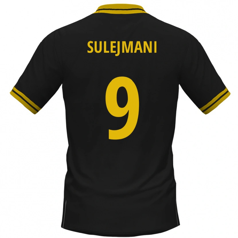 Danxen Kinderen Valmir Sulejmani #9 Zwart Geel Uitshirt Uittenue 2025/26 T-Shirt België
