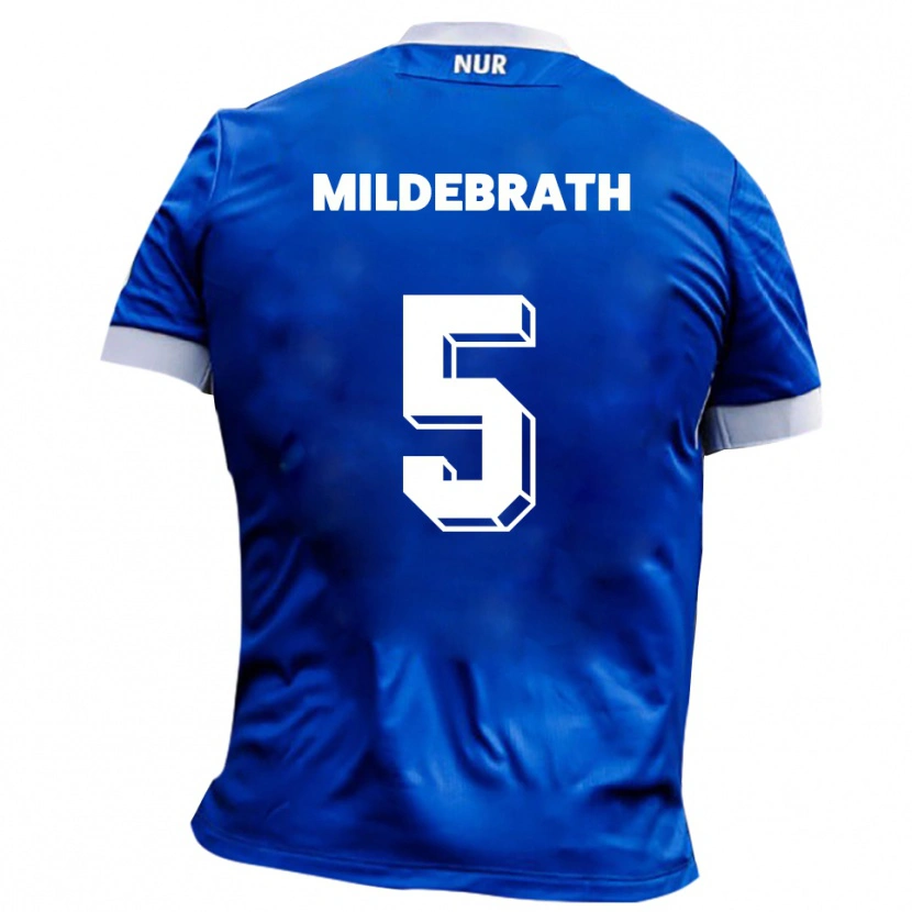 Danxen Kinderen Matti Mildebrath #5 Blauw Wit Uitshirt Uittenue 2025/26 T-Shirt België
