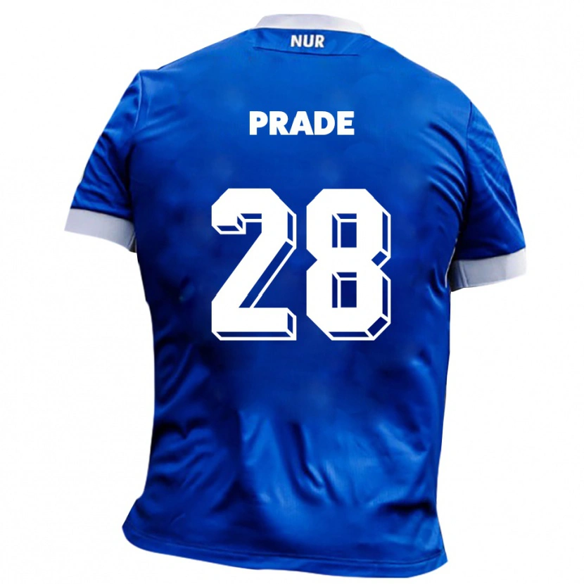 Danxen Kinderen Adrian Prade #28 Blauw Wit Uitshirt Uittenue 2025/26 T-Shirt België