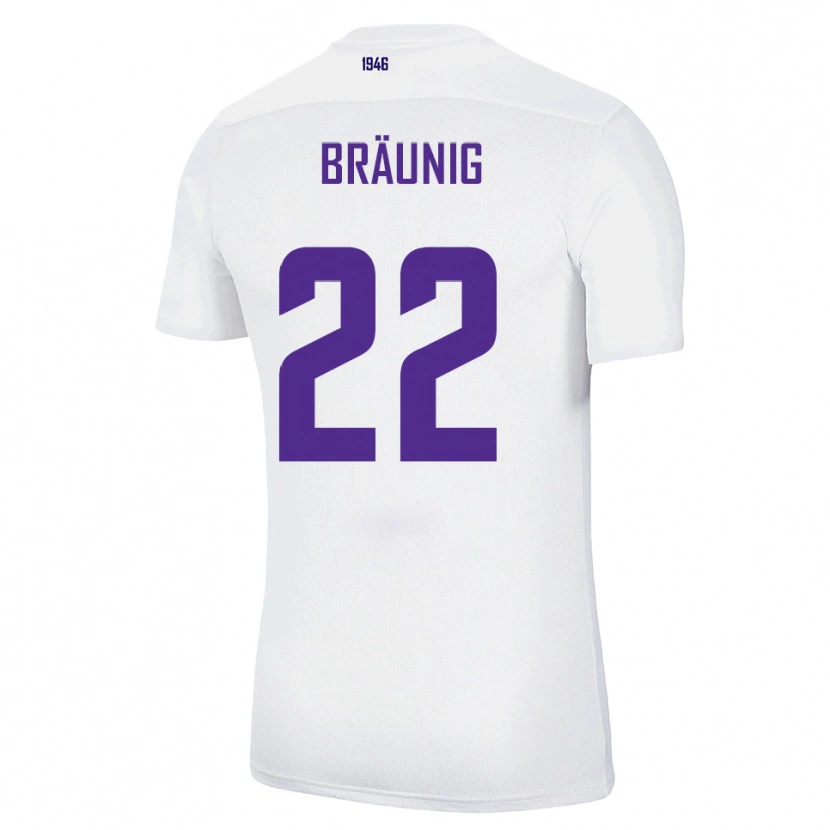 Danxen Kinderen Liam Bräunig #22 Wit Groen Uitshirt Uittenue 2025/26 T-Shirt België