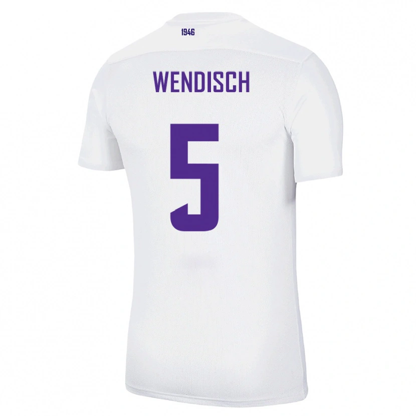 Danxen Kinderen Pascal Wendisch #5 Wit Groen Uitshirt Uittenue 2025/26 T-Shirt België