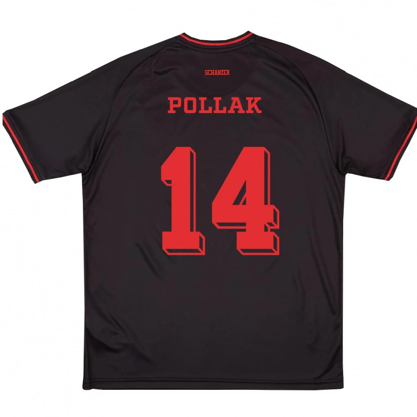 Danxen Kinderen Florian Pollak #14 Zwart Rood Wit Uitshirt Uittenue 2025/26 T-Shirt België