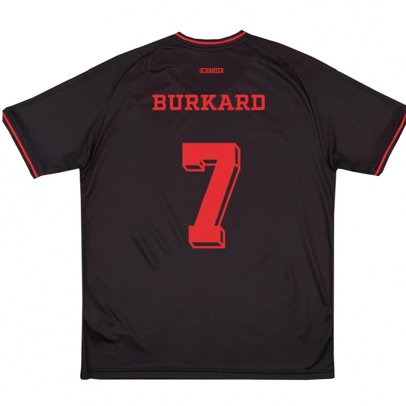 Danxen Kinderen Nadja Burkard #7 Zwart Rood Wit Uitshirt Uittenue 2025/26 T-Shirt België