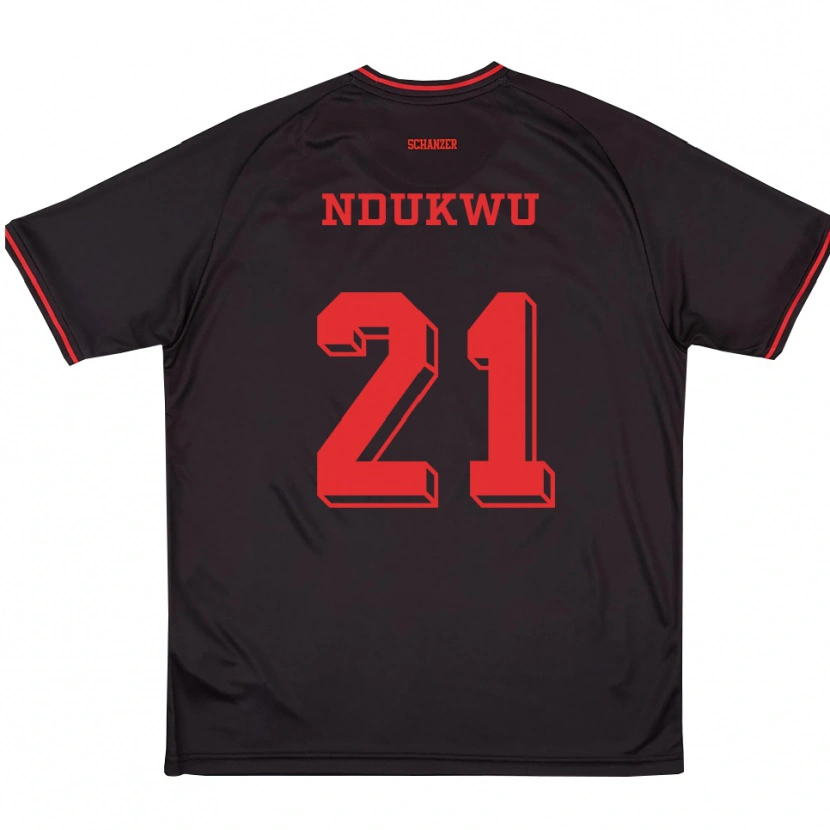 Danxen Kinderen Dickson Ndukwu #21 Zwart Rood Wit Uitshirt Uittenue 2025/26 T-Shirt België