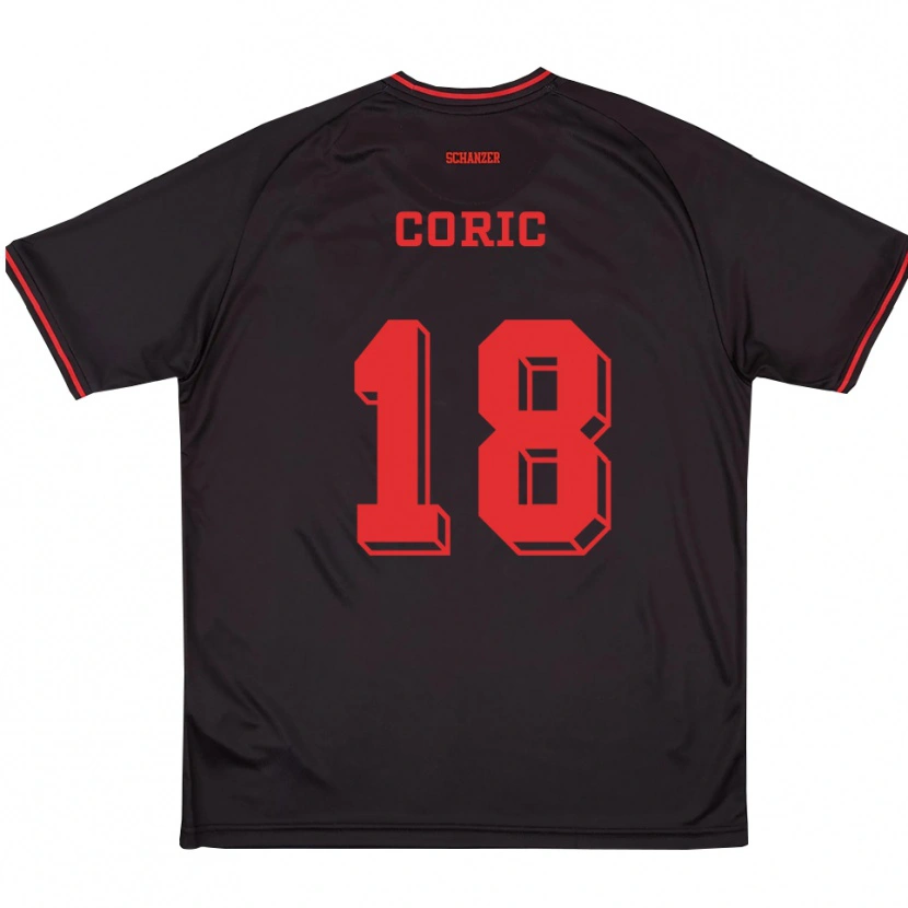Danxen Kinderen Damian Coric #18 Zwart Rood Wit Uitshirt Uittenue 2025/26 T-Shirt België