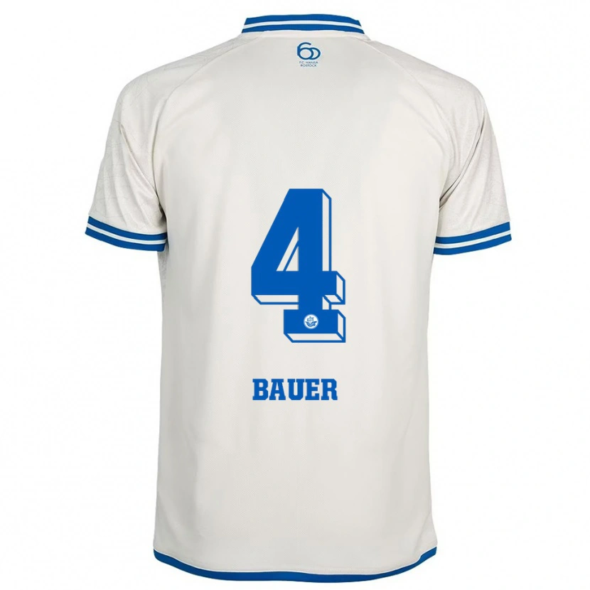 Danxen Kinderen Richard Bauer #4 Wit Blauw Uitshirt Uittenue 2025/26 T-Shirt België