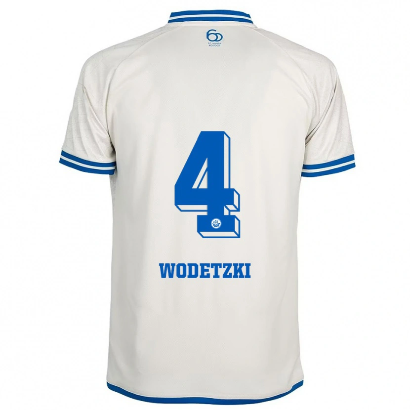 Danxen Kinderen Oskar Wodetzki #4 Wit Blauw Uitshirt Uittenue 2025/26 T-Shirt België