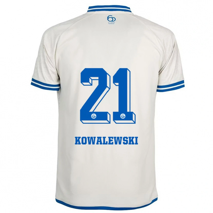 Danxen Kinderen Oskar Kowalewski #21 Wit Blauw Uitshirt Uittenue 2025/26 T-Shirt België