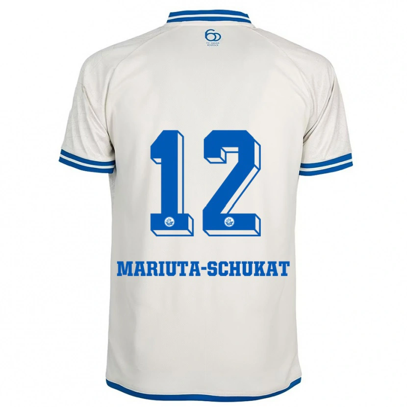 Danxen Kinderen Lara Mariuta-Schukat #12 Wit Blauw Uitshirt Uittenue 2025/26 T-Shirt België
