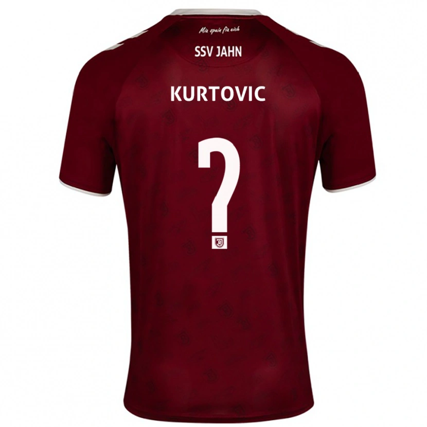 Danxen Kinderen Domagoj Kurtovic #0 Bordeaux Wit Uitshirt Uittenue 2025/26 T-Shirt België