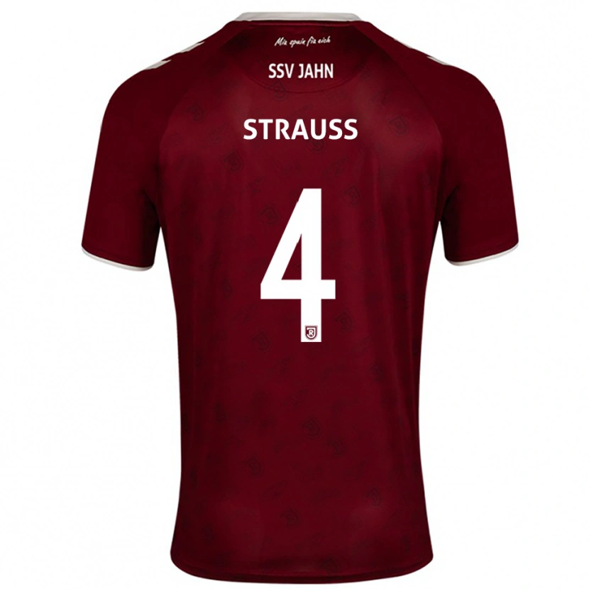 Danxen Kinderen Felix Strauss #4 Bordeaux Wit Uitshirt Uittenue 2025/26 T-Shirt België