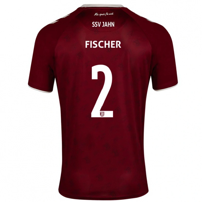 Danxen Kinderen Florian Fischer #2 Bordeaux Wit Uitshirt Uittenue 2025/26 T-Shirt België