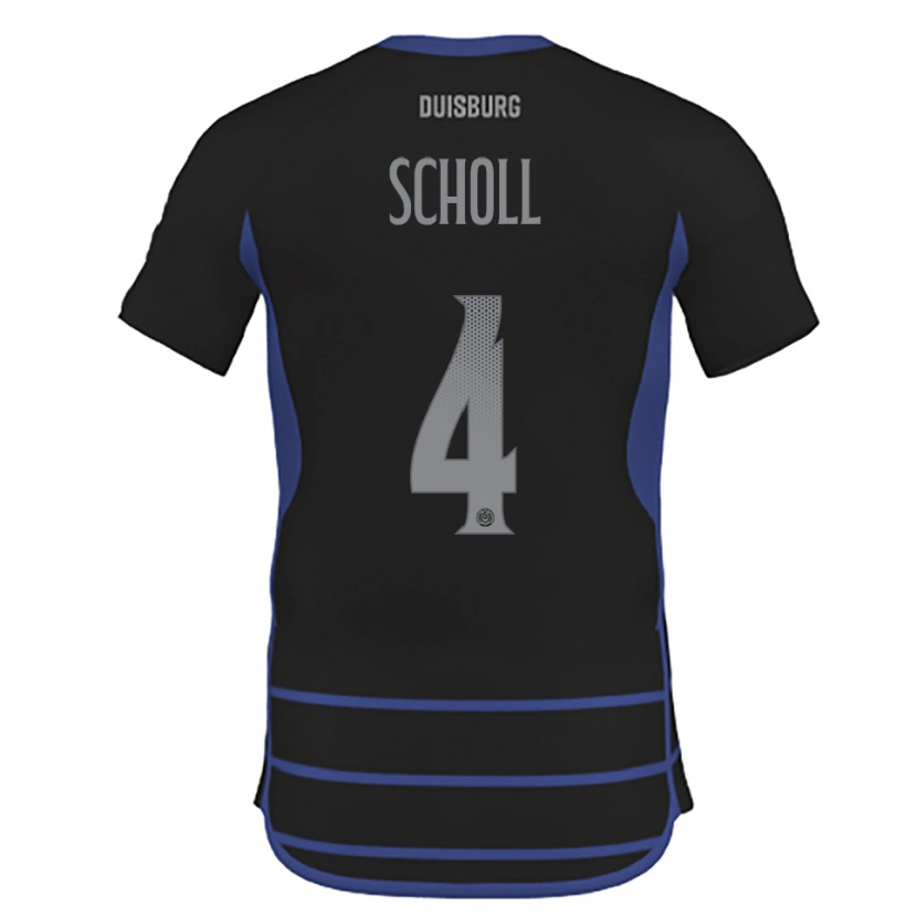 Danxen Kinderen Yannik Scholl #4 Zwart Blauw Uitshirt Uittenue 2025/26 T-Shirt België