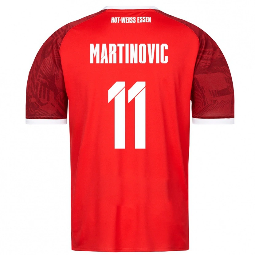 Danxen Kinderen Dominik Martinovic #11 Rood Bordeaux Wit Uitshirt Uittenue 2025/26 T-Shirt België