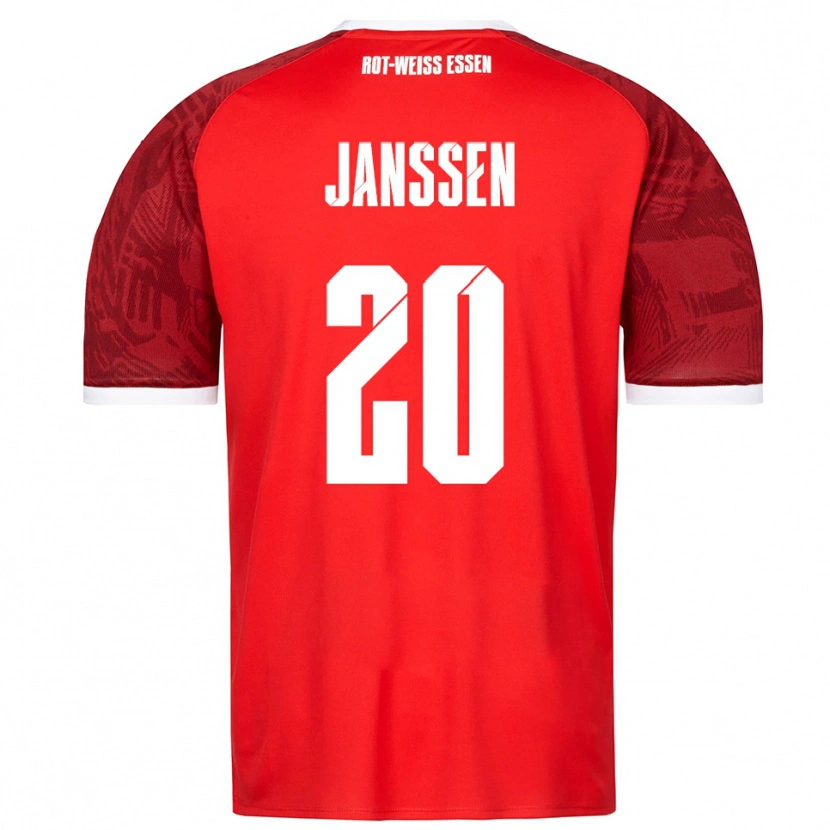 Danxen Kinderen Marek Janssen #20 Rood Bordeaux Wit Uitshirt Uittenue 2025/26 T-Shirt België