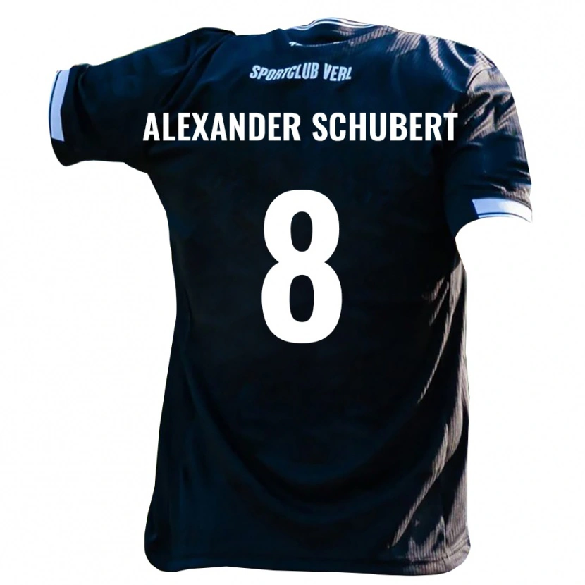Danxen Kinderen Tristan Alexander Schubert #8 Zwart Wit Uitshirt Uittenue 2025/26 T-Shirt België