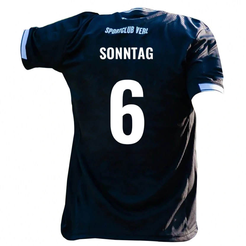 Danxen Kinderen Cristiano Sonntag #6 Zwart Wit Uitshirt Uittenue 2025/26 T-Shirt België